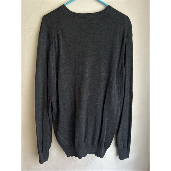 Jos A Bank Traveler Men’s XL‎ Gray 100% Merino Wool V-Neck Pullover Sweater - Picture 3 of 5